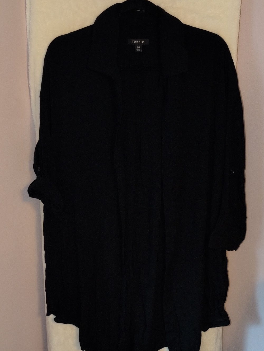 torrid Black Open-Front Kimono Shacket